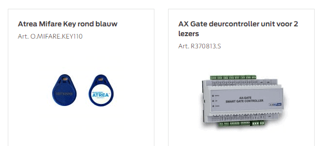 Atrea klantportal en webshop